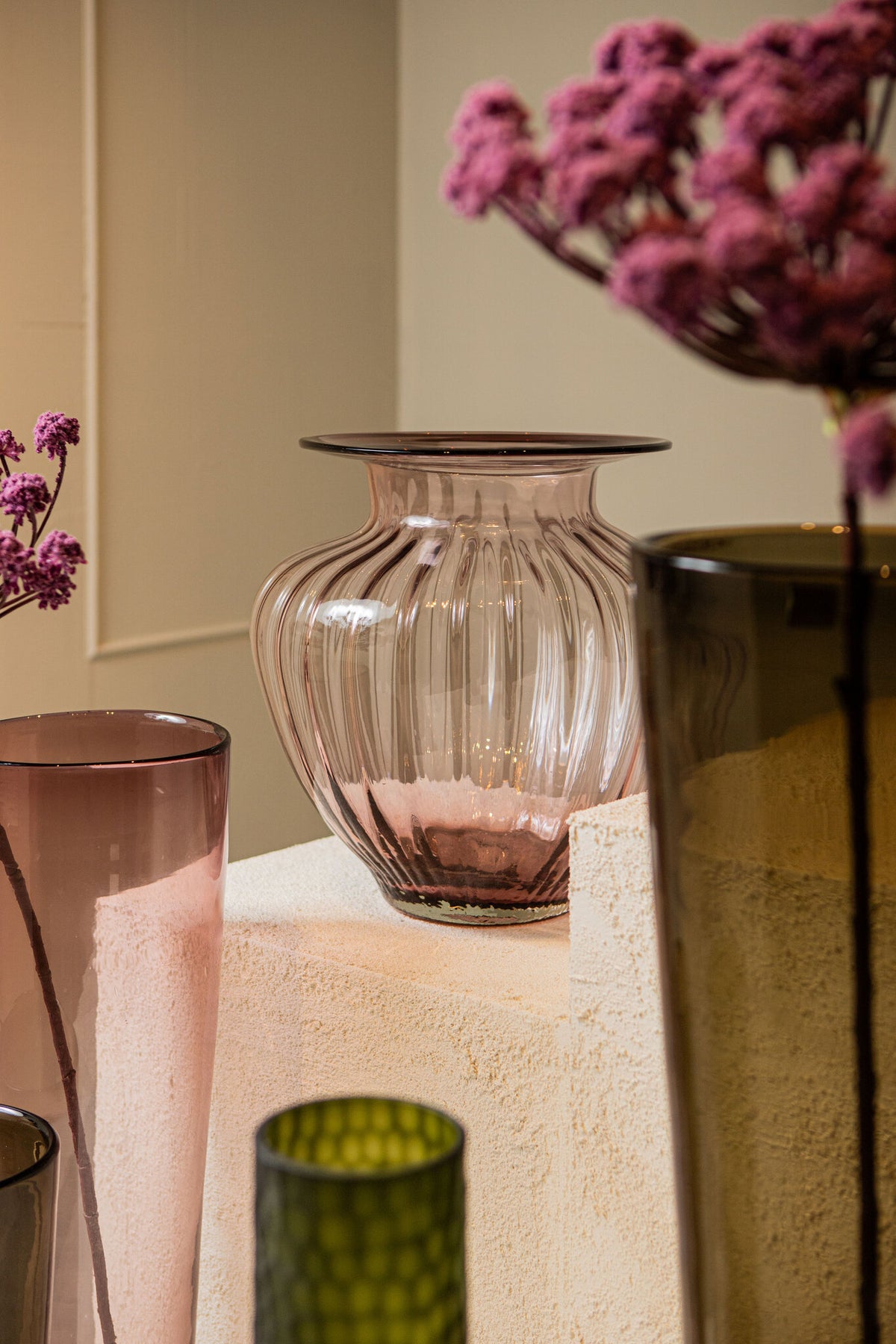 Vaas Marlisha Roze Glas Groot Rond PTMD