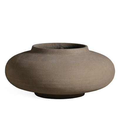 Morisa Brown fiber cement big round pot low PTMD