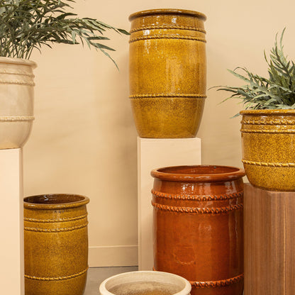 Lilliah Yellow Ceramic Pot High Set Of 2 PTMD