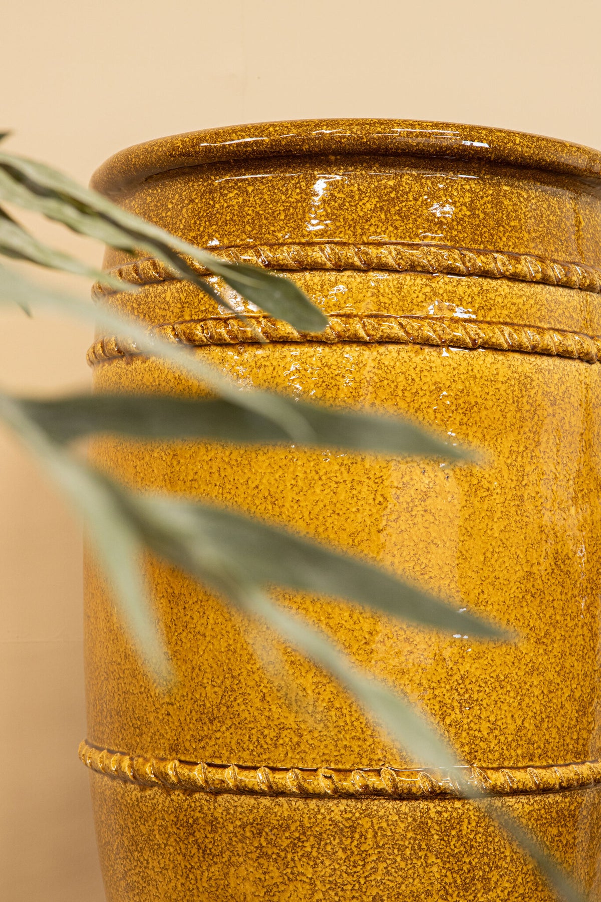 Lilliah Yellow Ceramic Pot High Set Of 2 PTMD
