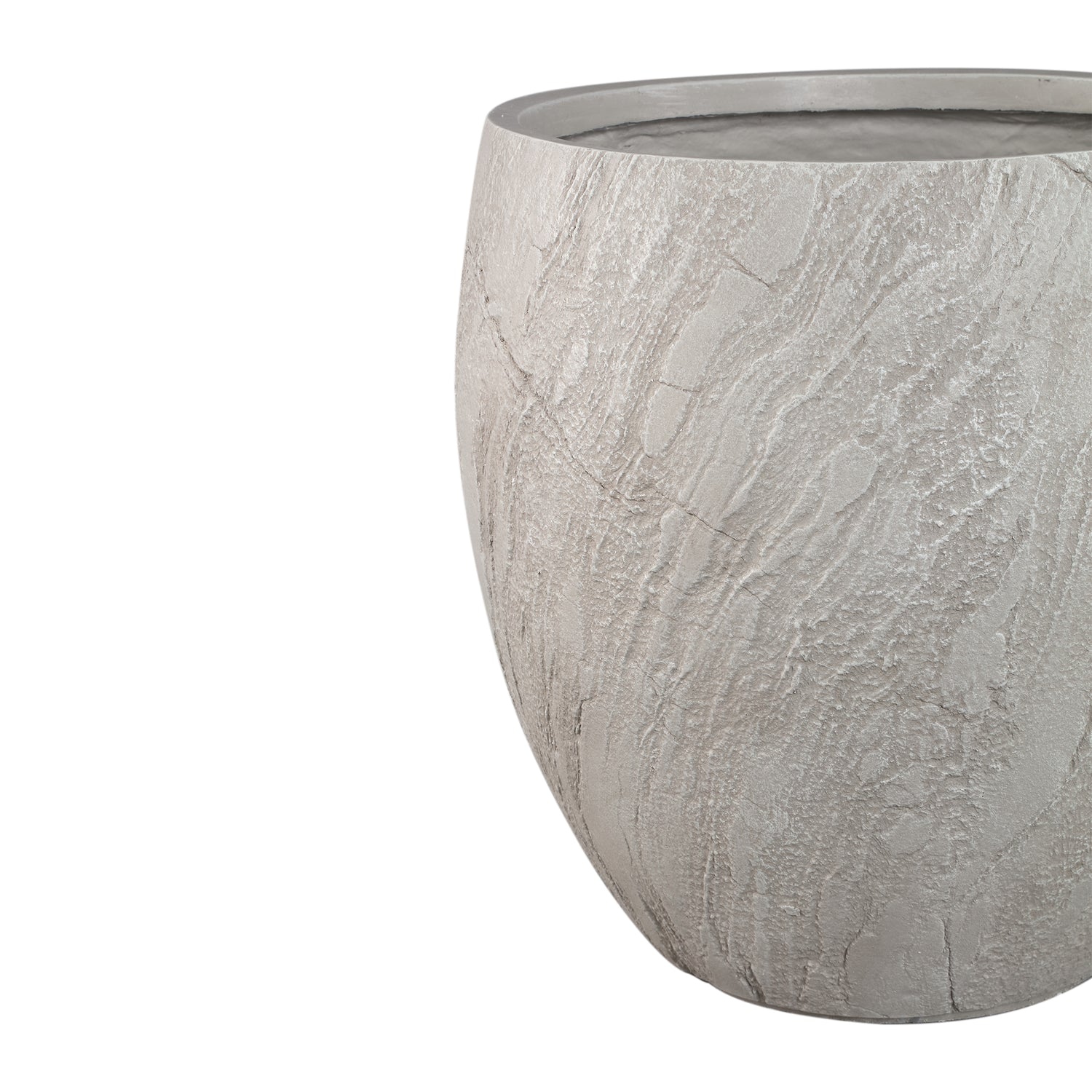 Berwin Beige Fiber Cement Rock Pot Set Of 3 Bombay PTMD