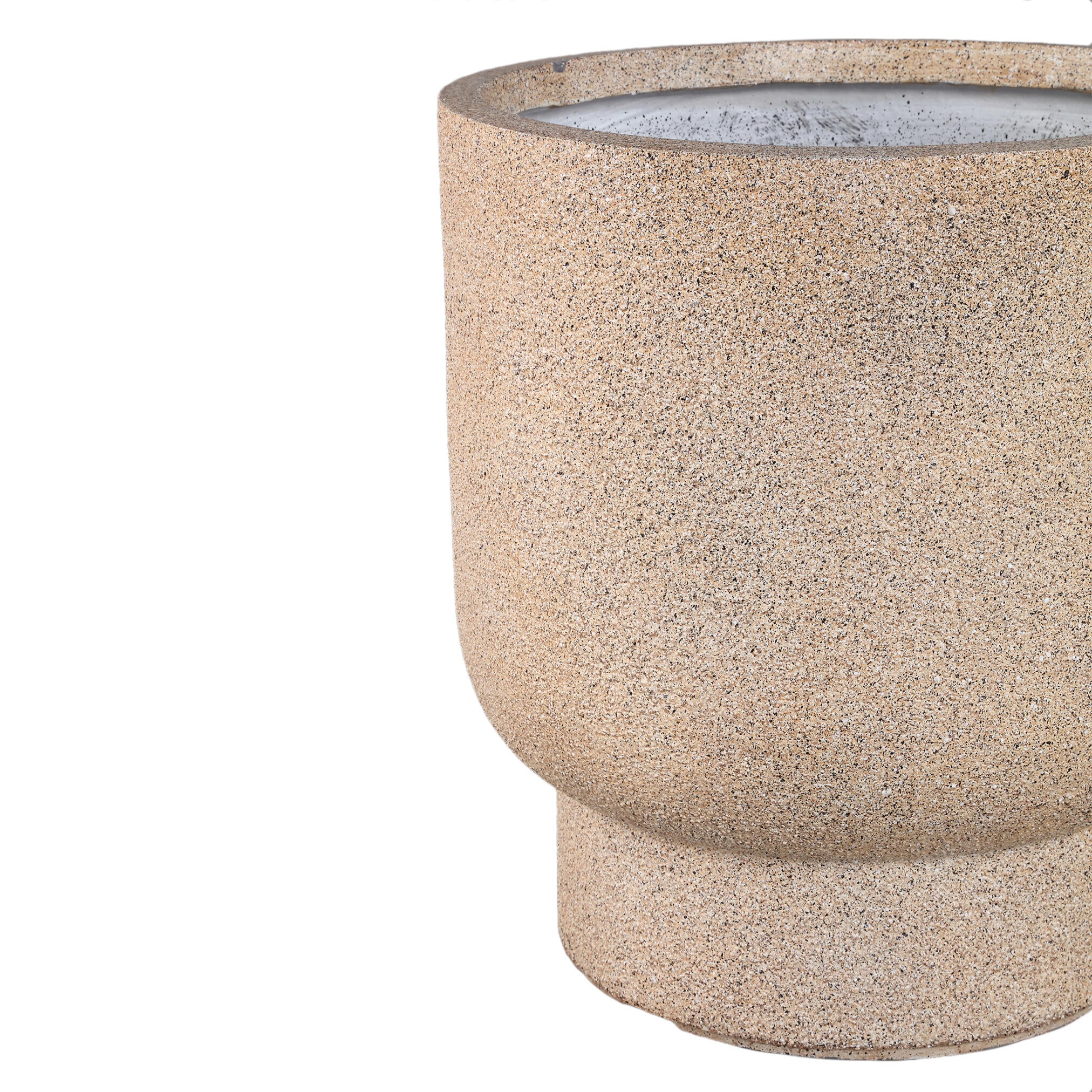 Bloempot Nihara Beige Vezelcement Set van 3 op Voet PTMD