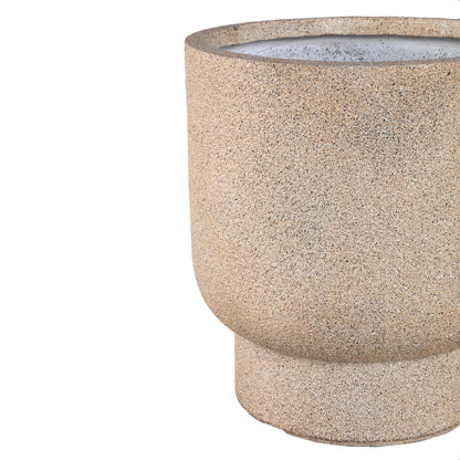 Bloempot Nihara Beige Vezelcement Set van 3 op Voet PTMD