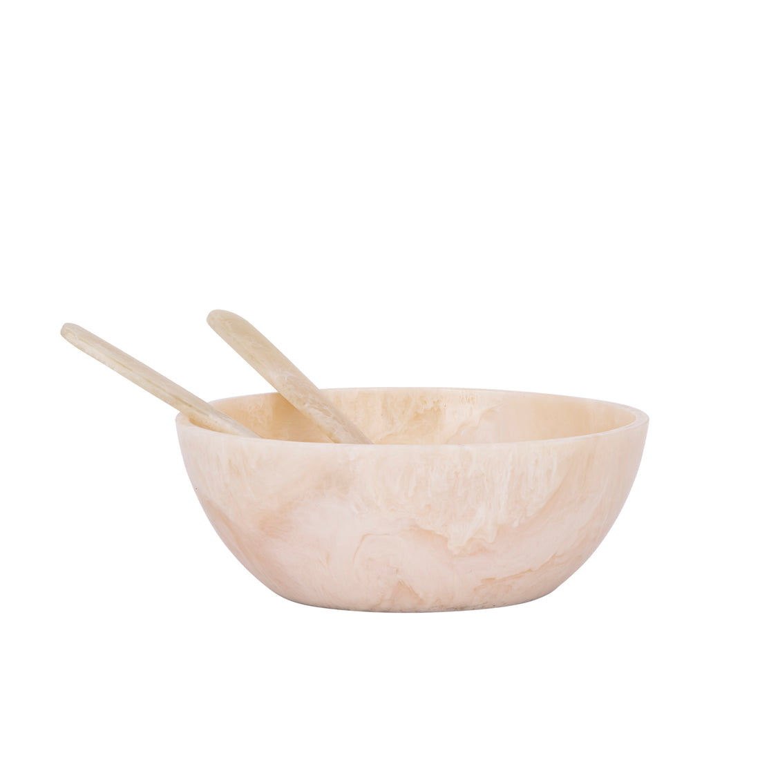 Saladeschaal Cayley Wit Poly Rond Salad Met Bestek PTMD