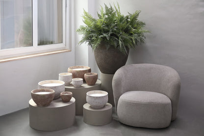 Outdoor Kaars Pedro Bruin Cement Streep Large PTMD