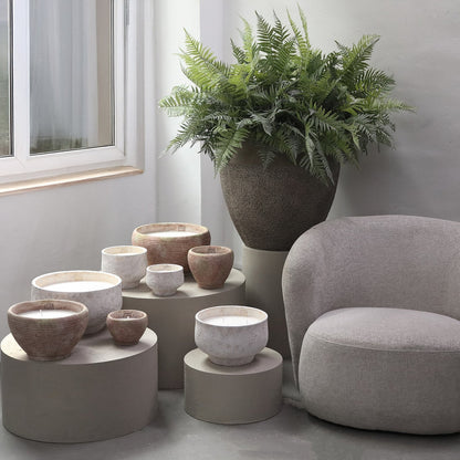 Outdoor Kaars Pedro Bruin Cement Streep Large PTMD