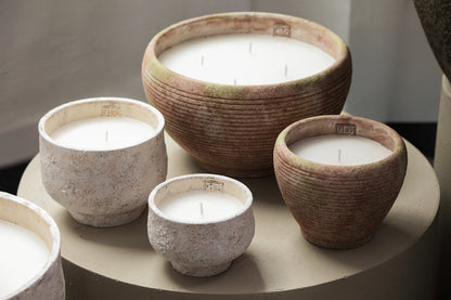 Outdoor Kaars Pedro Bruin Cement Streep Large PTMD