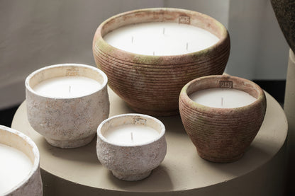 Outdoor Kaars Pedro Bruin Cement Streep Large PTMD