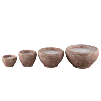 Outdoor Kaars Pedro Bruin Cement Streep Large PTMD
