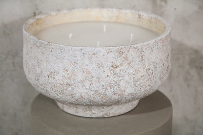 Outdoor Kaars Haily Wit Cement Op Voet Medium PTMD