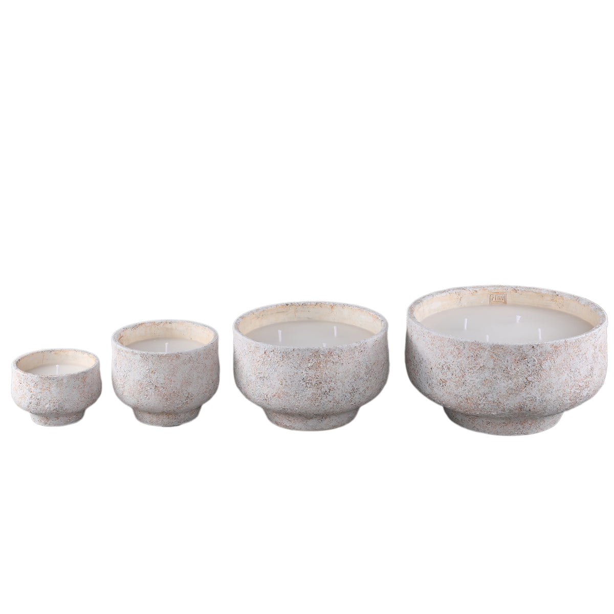 Outdoor Kaars Haily Wit Cement Op Voet Medium PTMD