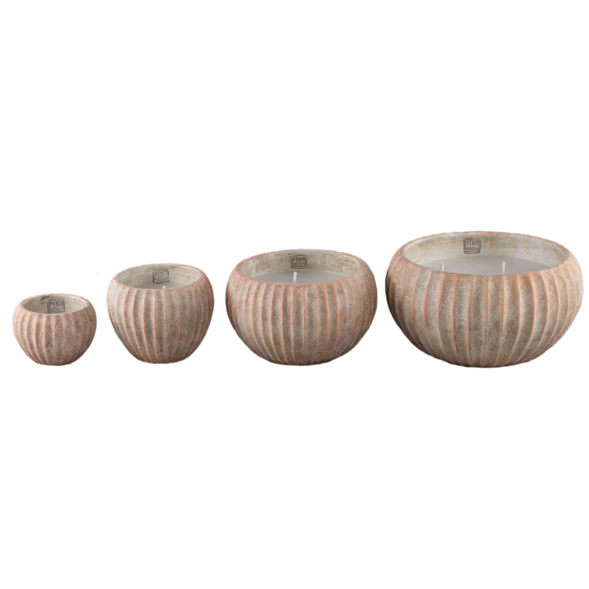 Outdoor Kaars Elora Bruin Cement Ribbel Large PTMD