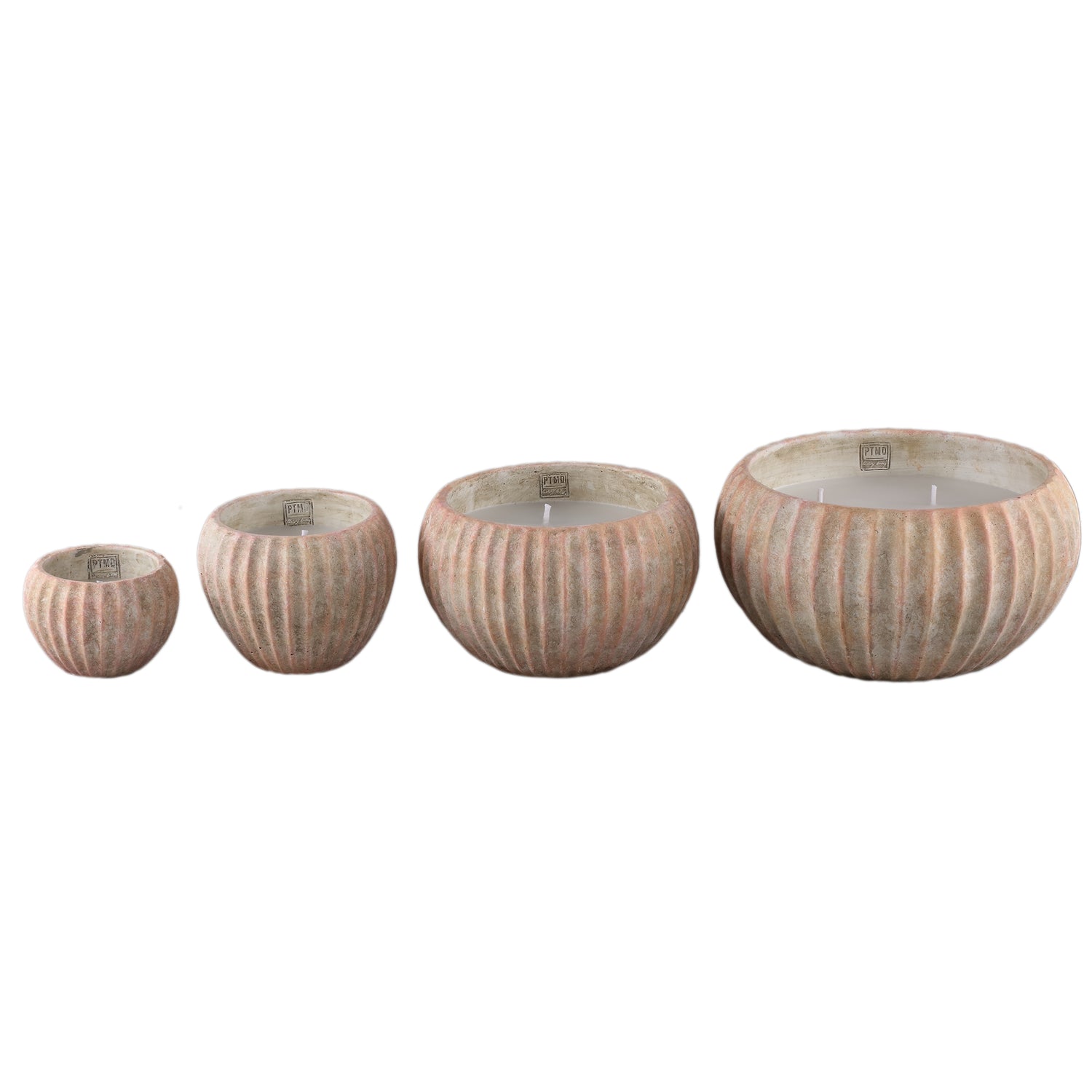Outdoor Kaars Elora Bruin Cement Ribbel Medium PTMD