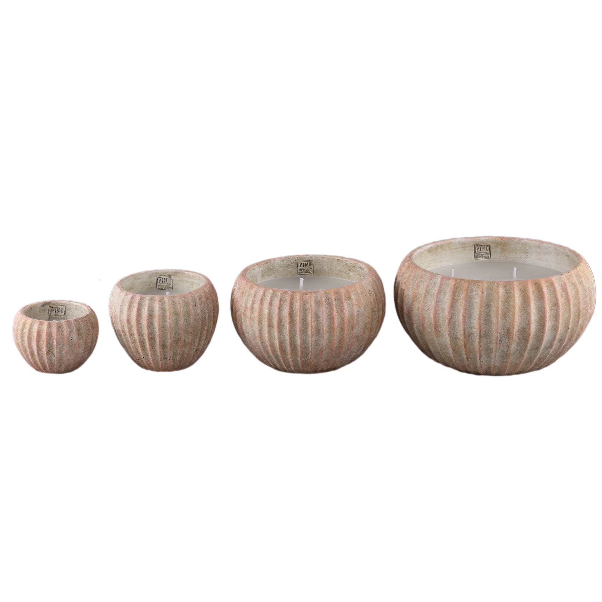 Outdoor Kaars Elora Bruin Cement Ribbel Medium PTMD
