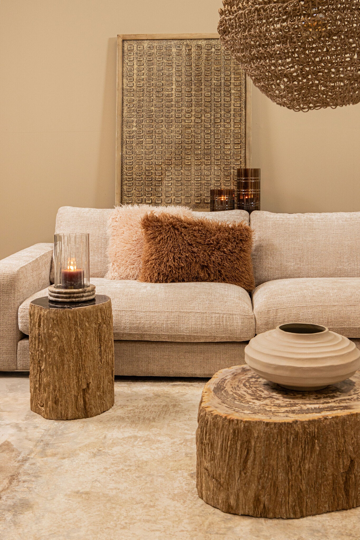 Pot Kody Beige Stone Wash casted alu ribbed pot L PTMD