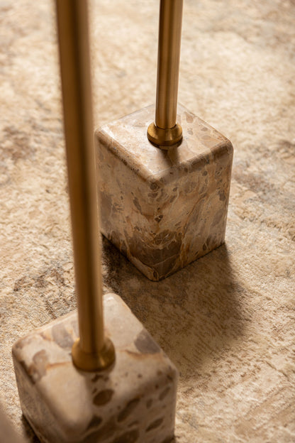 Bijzettafel Ebe Beige Marmer Rond Laag PTMD