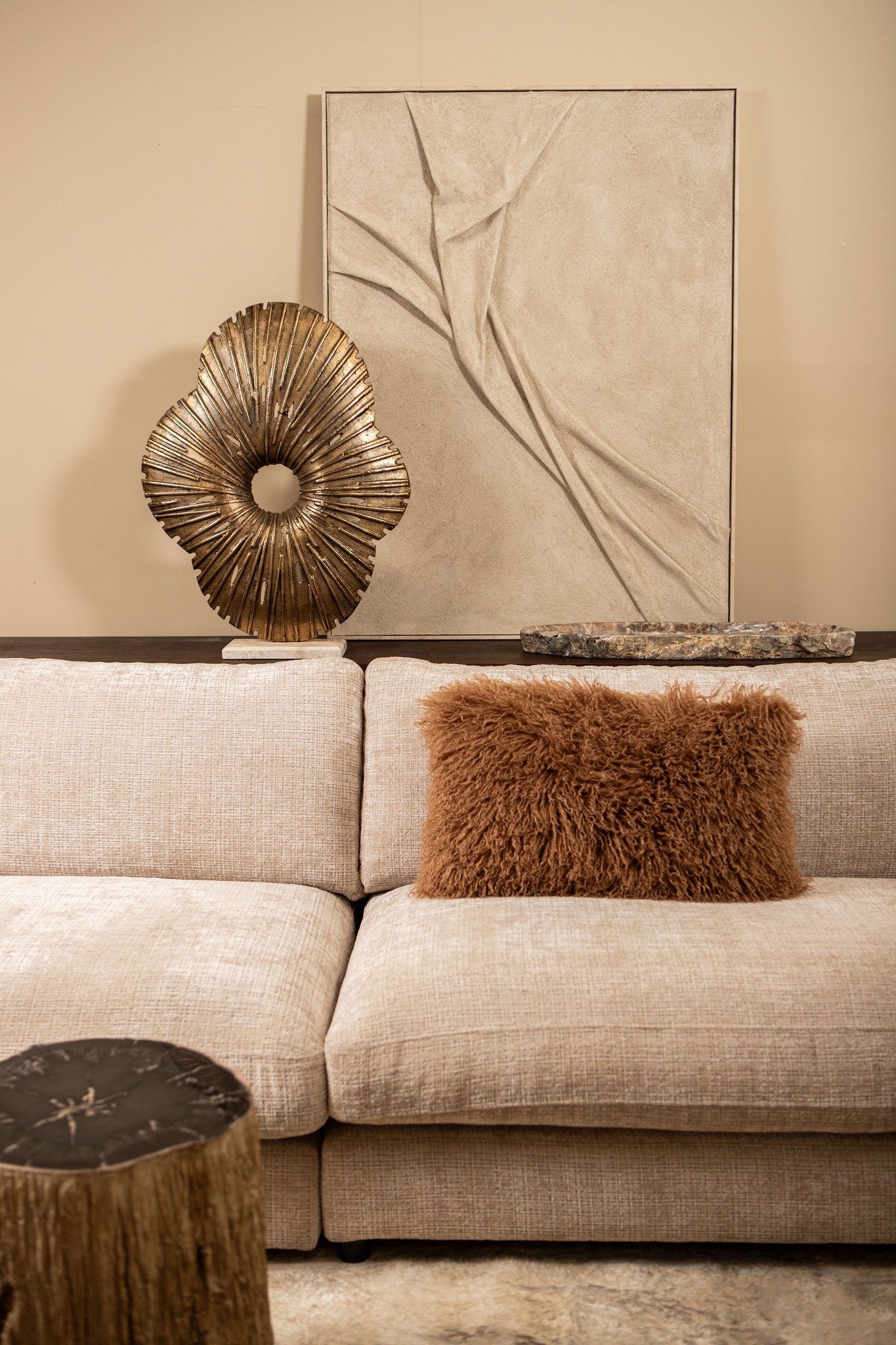 Vija Gold Casted Alu Organic Open Statue L PTMD