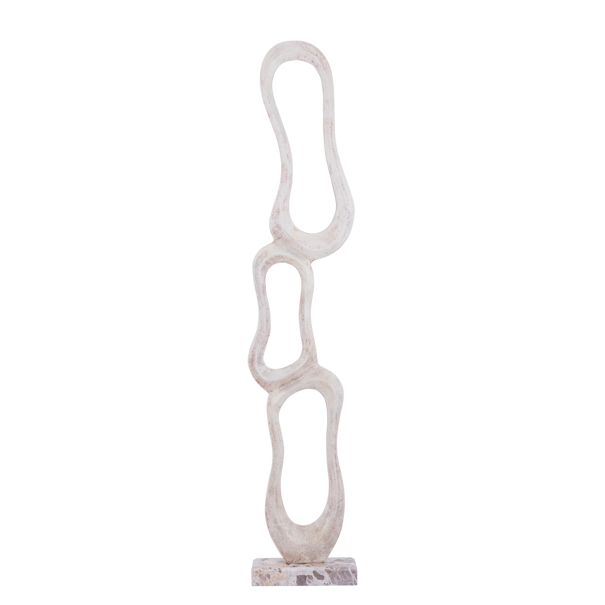 Beeld Camare Abstract Design Gegoten Aluminium Beige Large PTMD