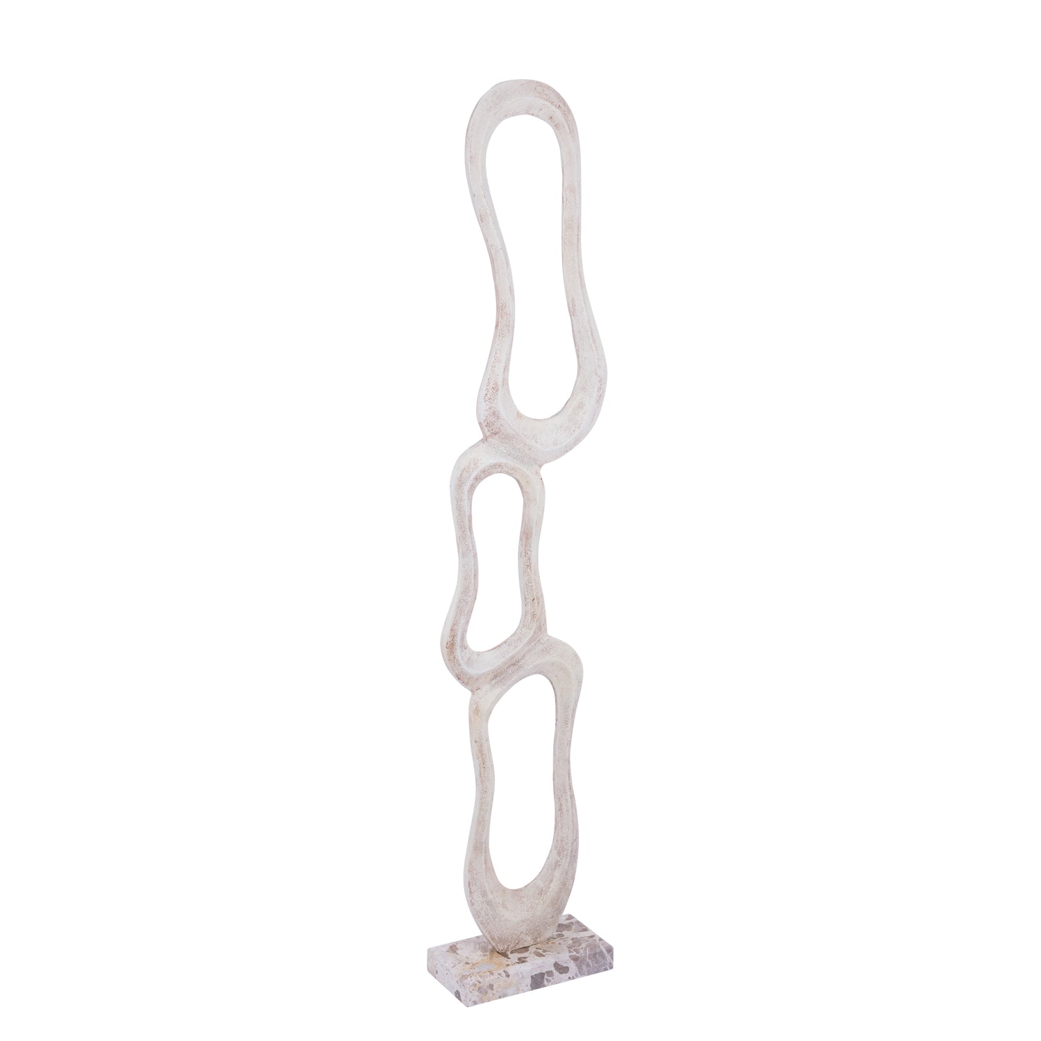 Beeld Camare Abstract Design Gegoten Aluminium Beige Large PTMD