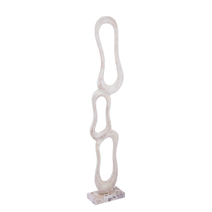 Beeld Camare Abstract Design Gegoten Aluminium Beige Large PTMD