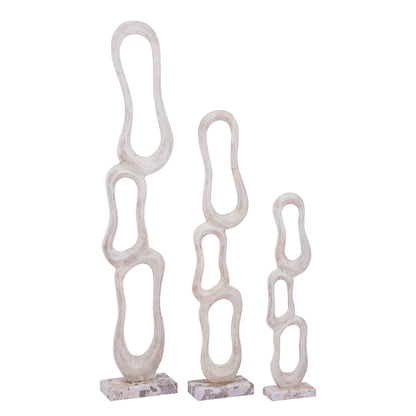 Beeld Camare Abstract Design Gegoten Aluminium Beige Large PTMD