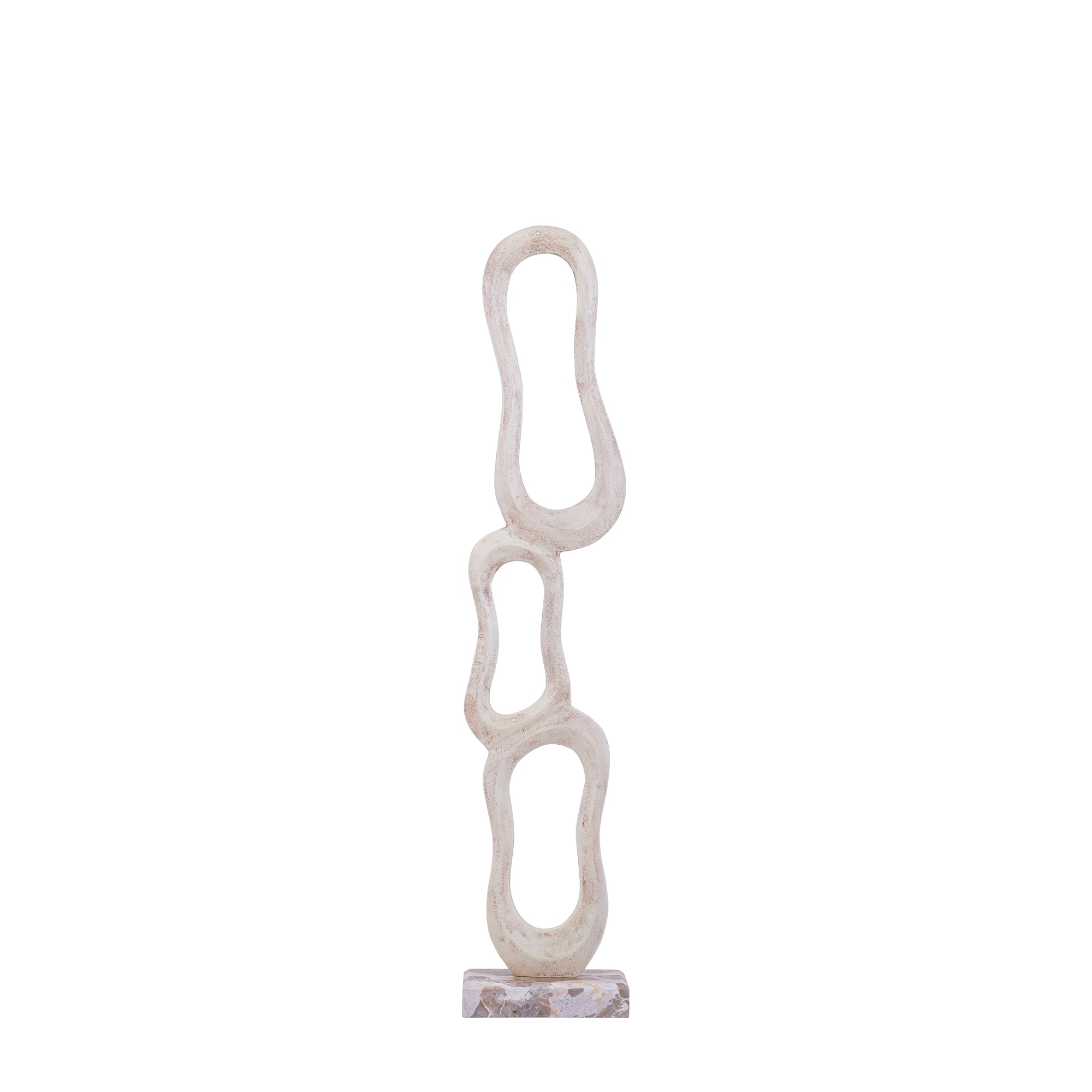 Beeld Camare Abstract Design Gegoten Aluminium Beige Medium PTMD