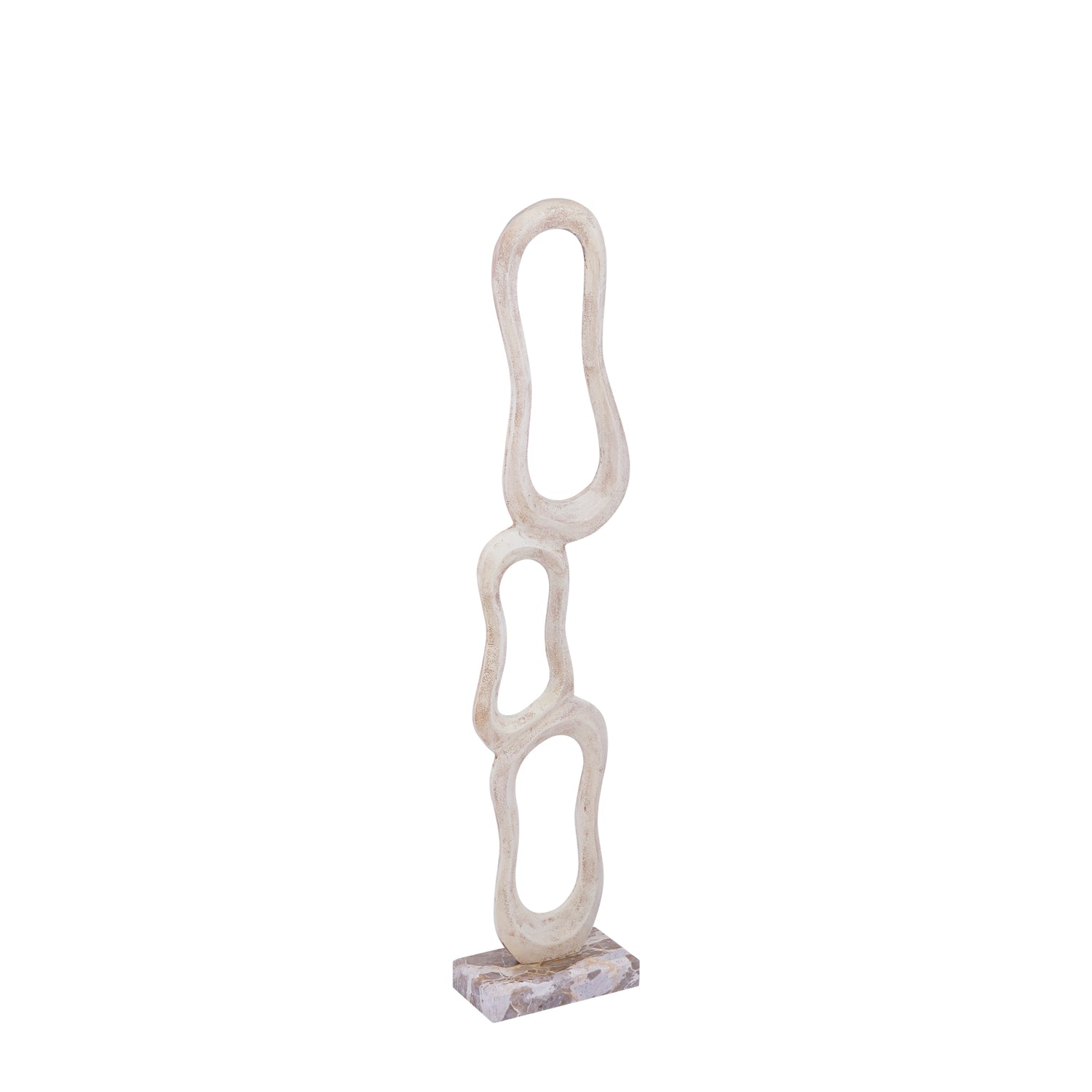 Beeld Camare Abstract Design Gegoten Aluminium Beige Medium PTMD