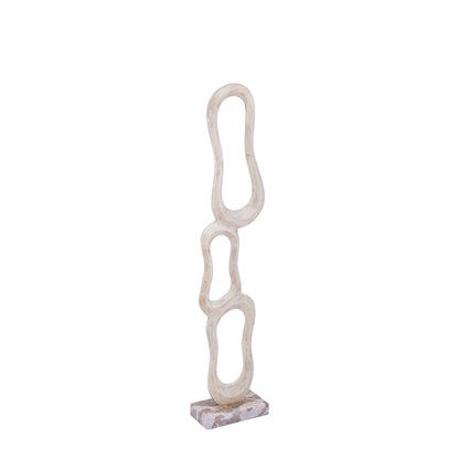 Beeld Camare Abstract Design Gegoten Aluminium Beige Medium PTMD
