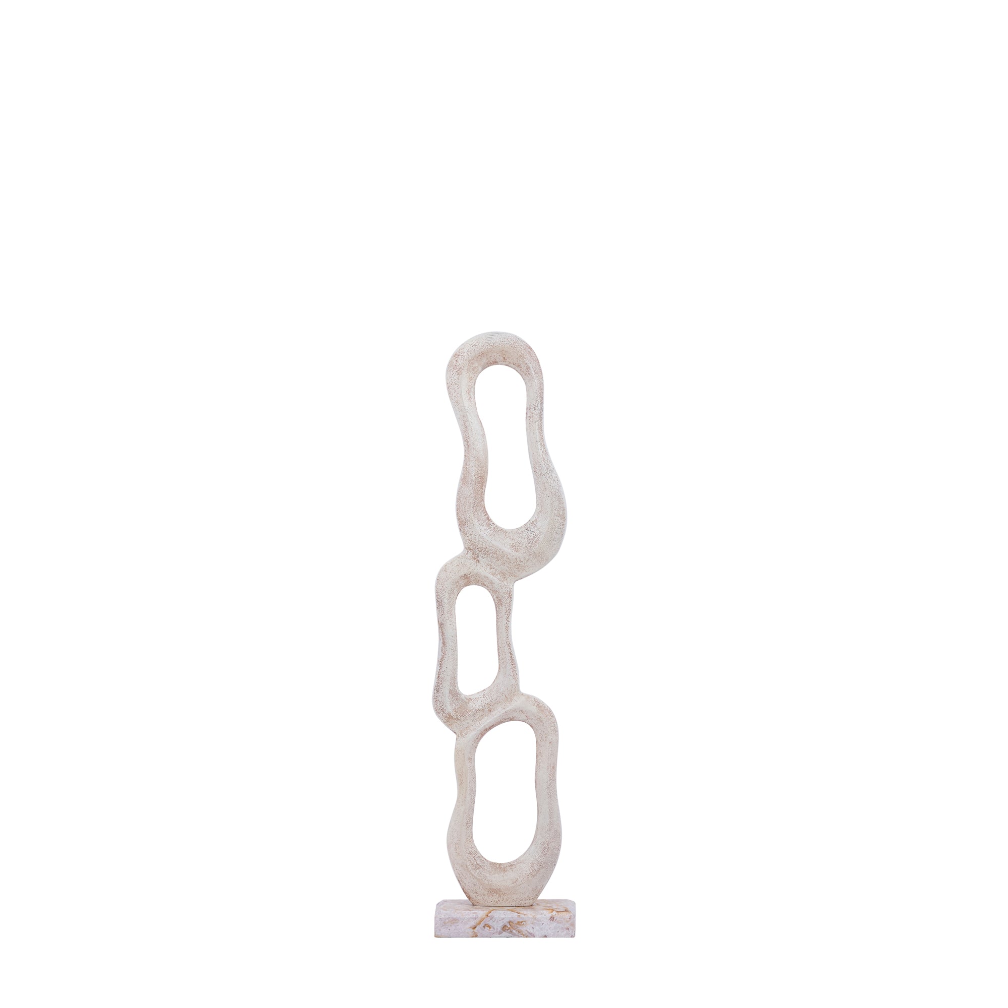 Beeld Camare Abstract Design Gegoten Aluminium Beige Small PTMD