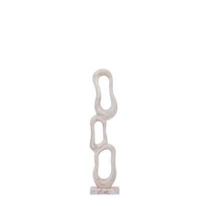 Beeld Camare Abstract Design Gegoten Aluminium Beige Small PTMD