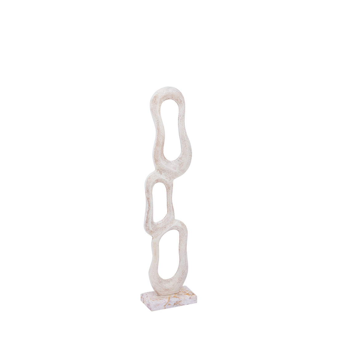 Beeld Camare Abstract Design Gegoten Aluminium Beige Small PTMD