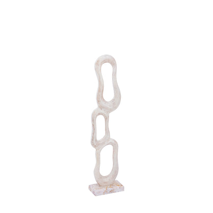 Beeld Camare Abstract Design Gegoten Aluminium Beige Small PTMD
