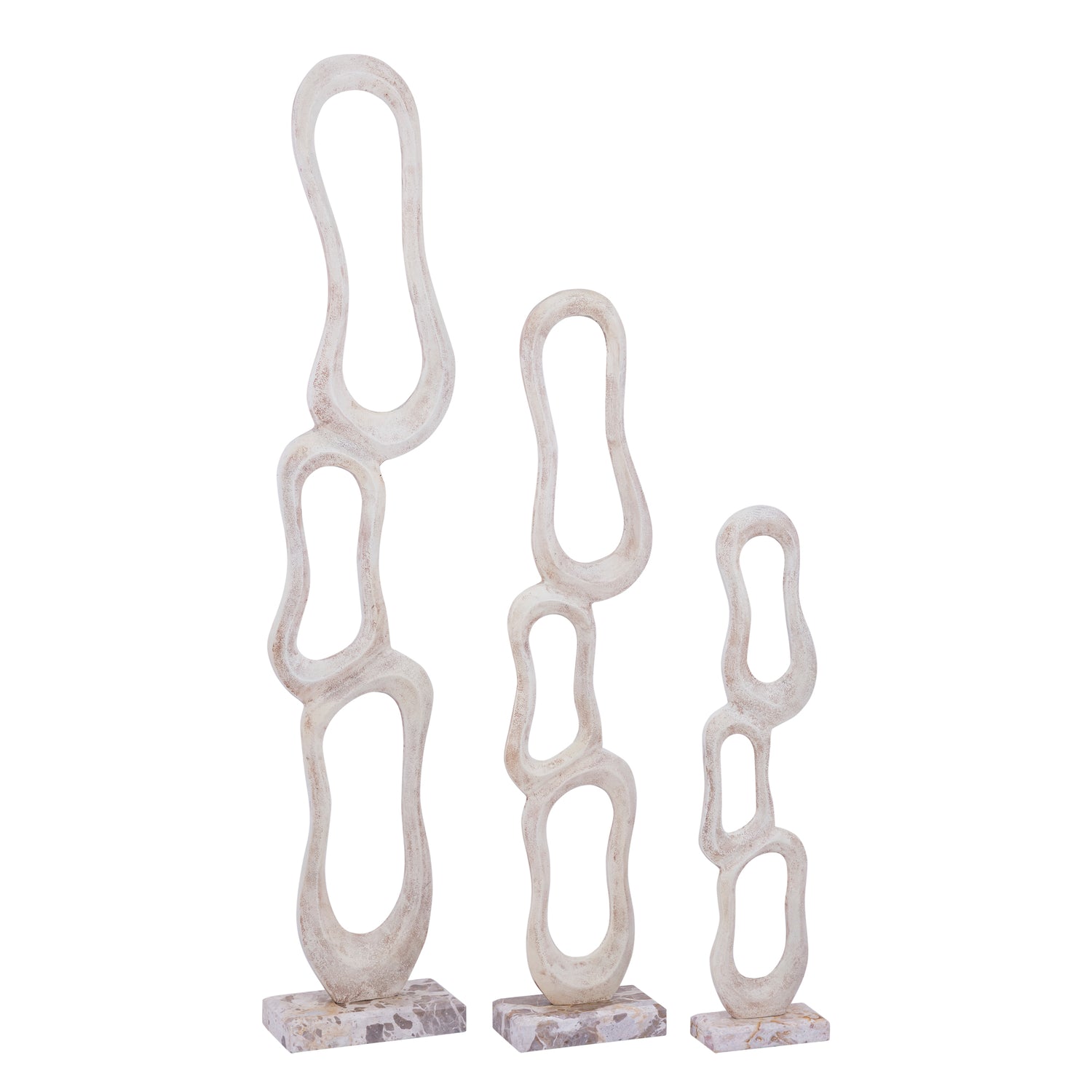 Beeld Camare Abstract Design Gegoten Aluminium Beige Small PTMD