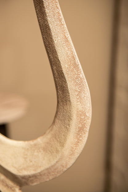 Beeld Camare Abstract Design Gegoten Aluminium Beige Small PTMD