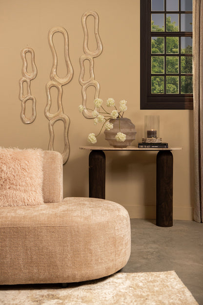 Wanddeco Camare Abstract Design Gegoten Aluminium Beige Large PTMD