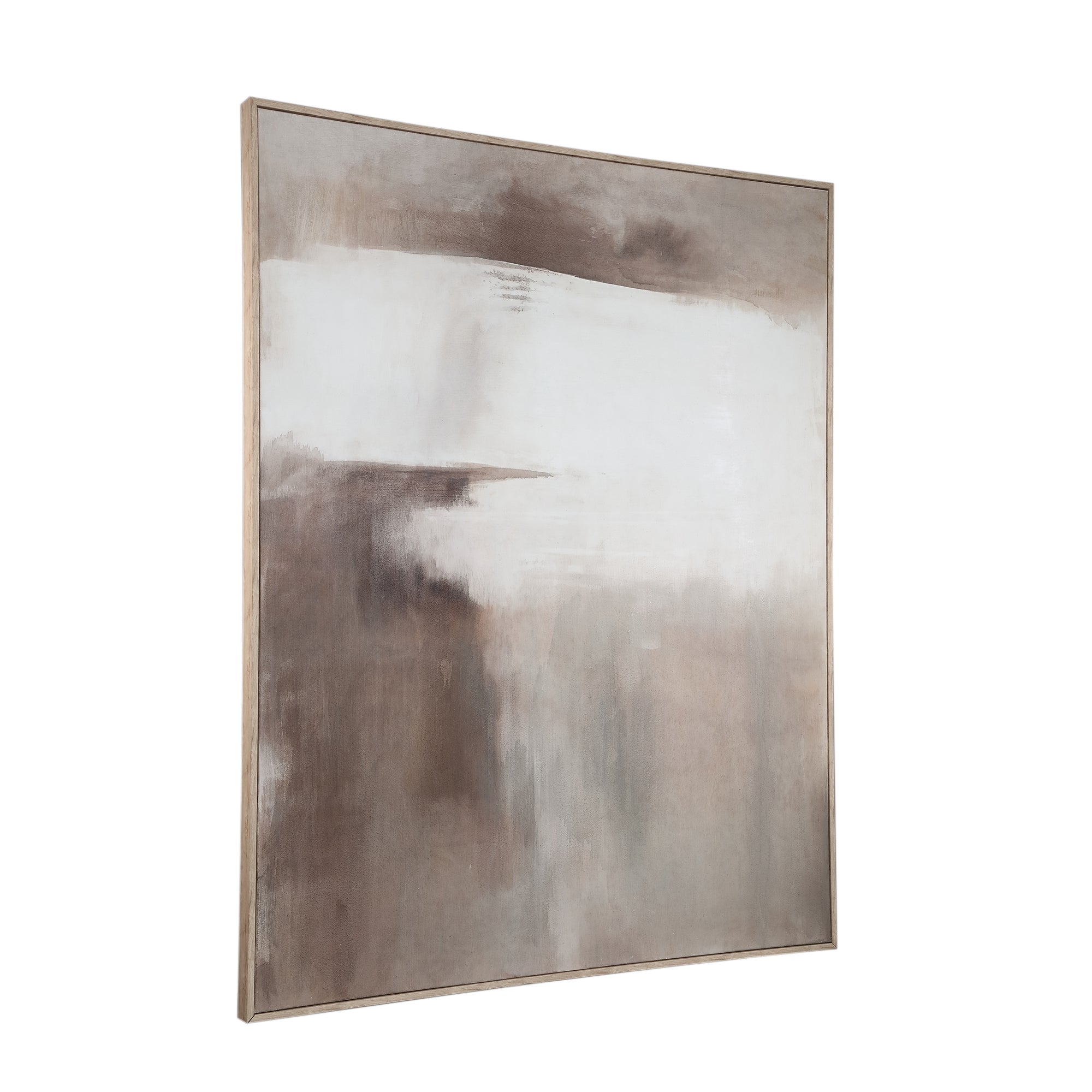 Abstract Wandpaneel Olger Beige Canvas Ingelijst PTMD