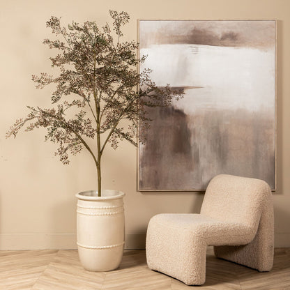 Abstract Wandpaneel Olger Beige Canvas Ingelijst PTMD