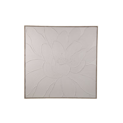 Wandpaneel Florise Crème ingelijst Canvas Bloem A PTMD
