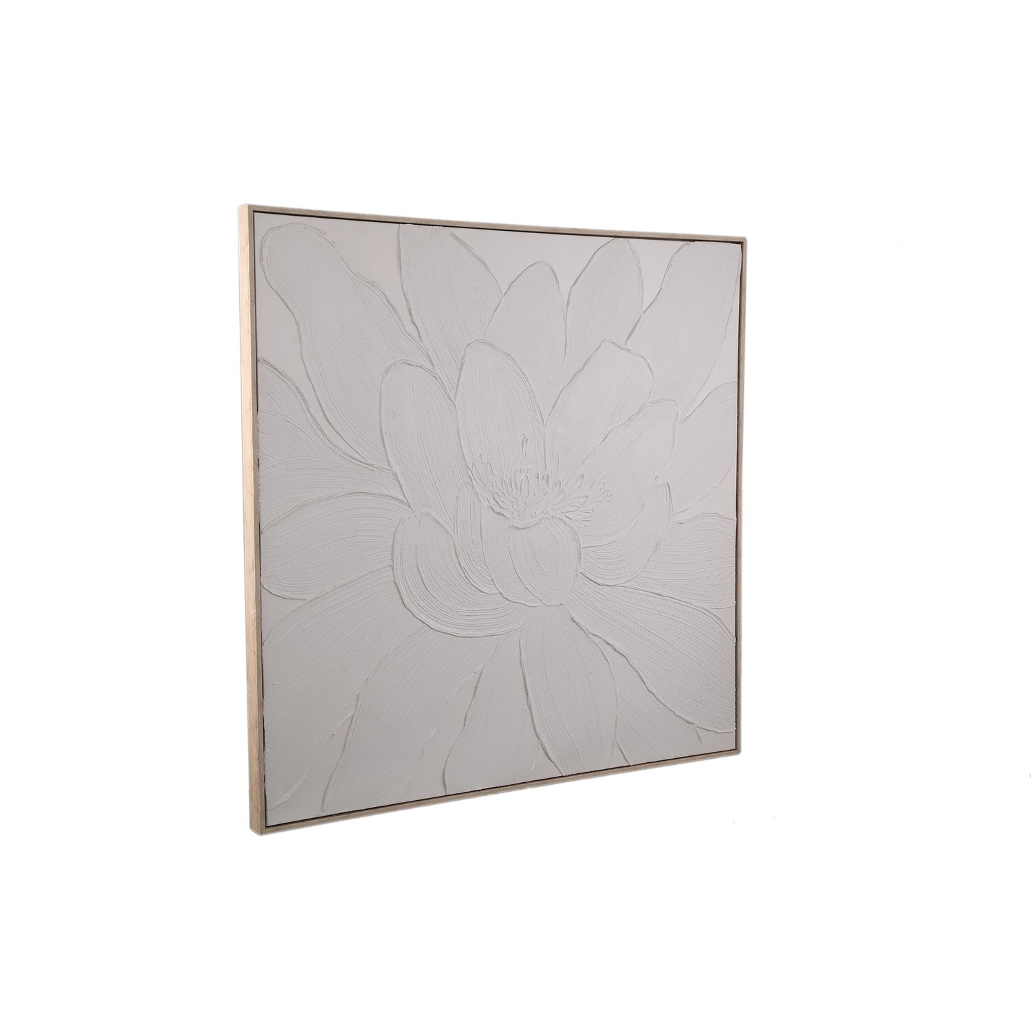 Wandpaneel Florise Crème ingelijst Canvas Bloem A PTMD