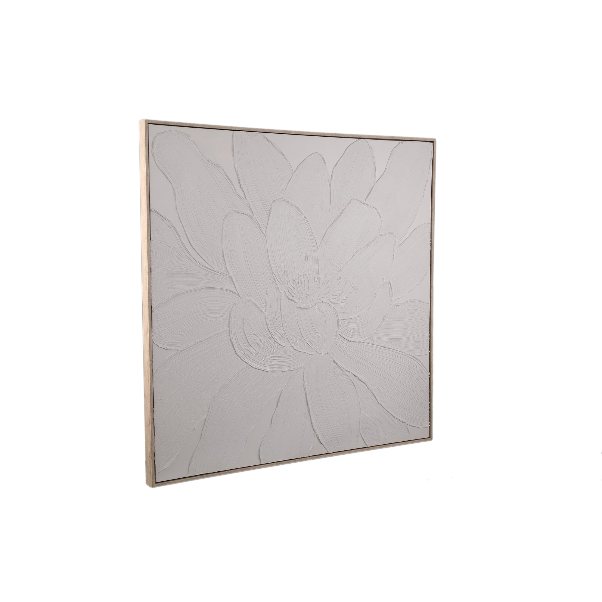 Wandpaneel Florise Crème ingelijst Canvas Bloem A PTMD