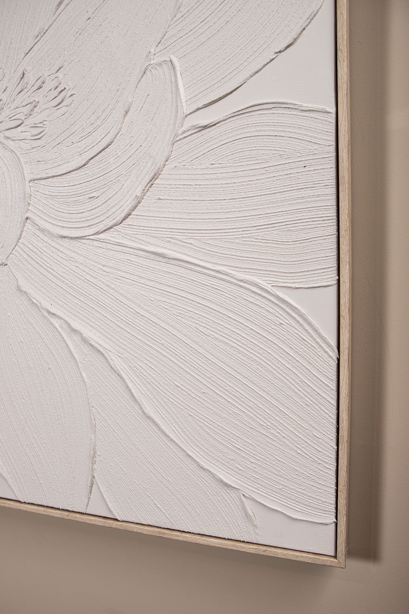 Wandpaneel Florise Crème ingelijst Canvas Bloem A PTMD