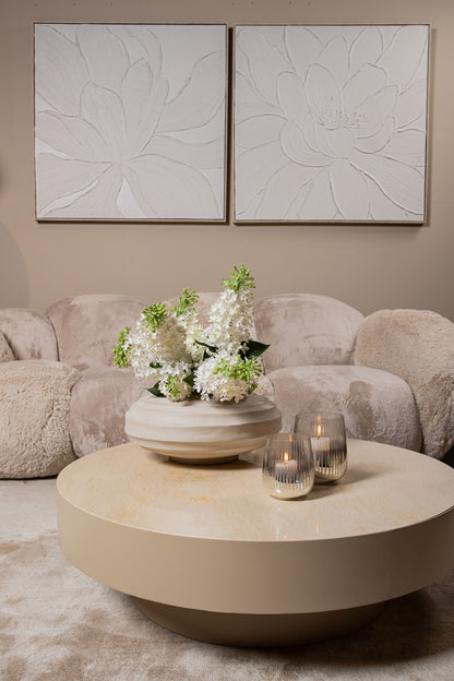 Wandpaneel Florise Crème ingelijst Canvas Bloem B PTMD