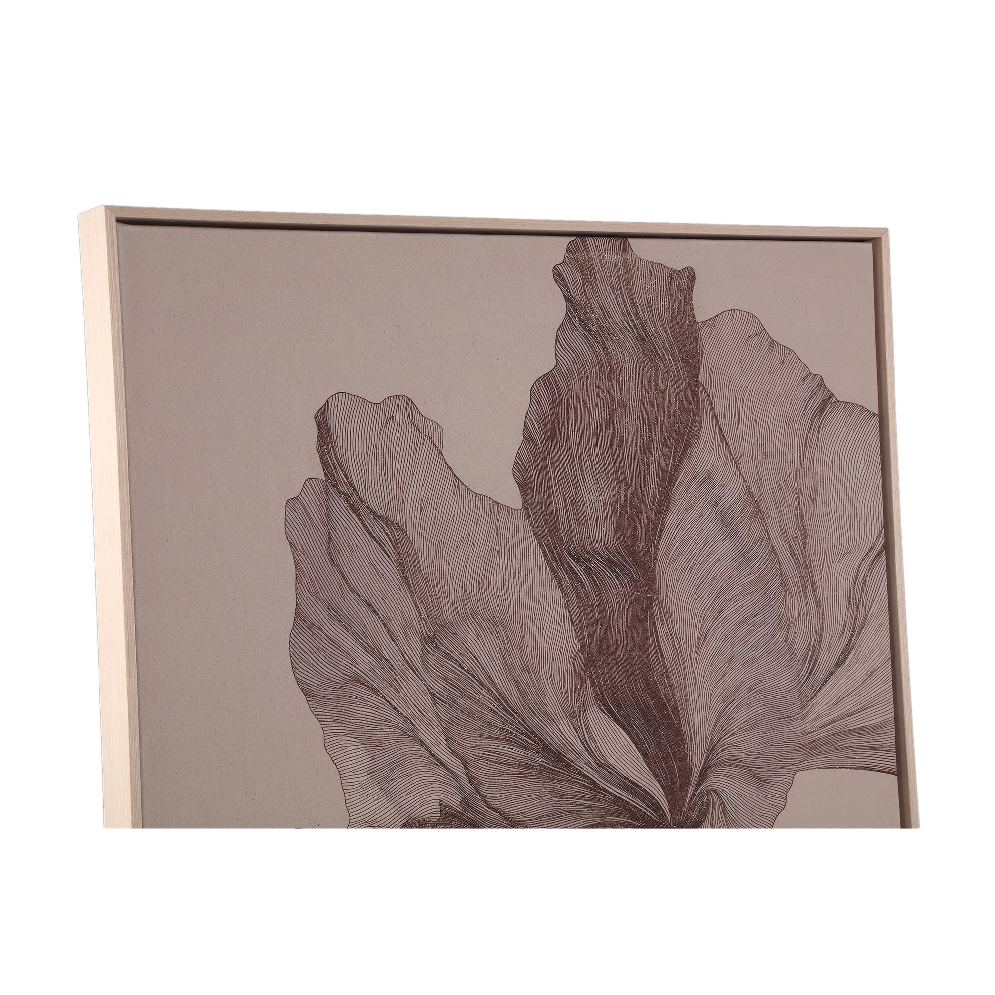 Wandpaneel Lorinde Canvas Bloem Light Brown PTMD