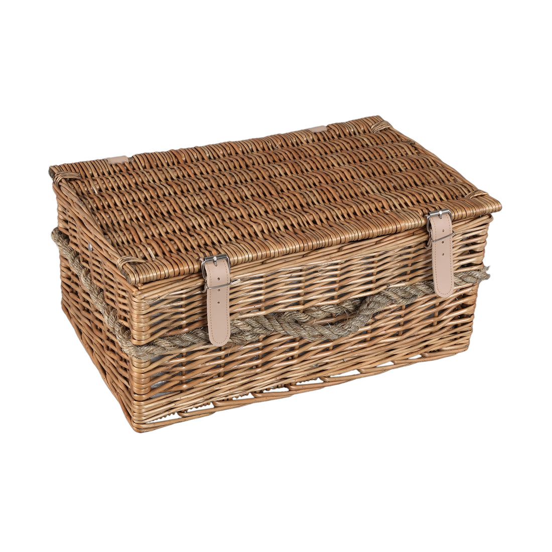 PTMD Picknickmand 2-Persoons Naturel Riet Compleet Koeltas PTMD