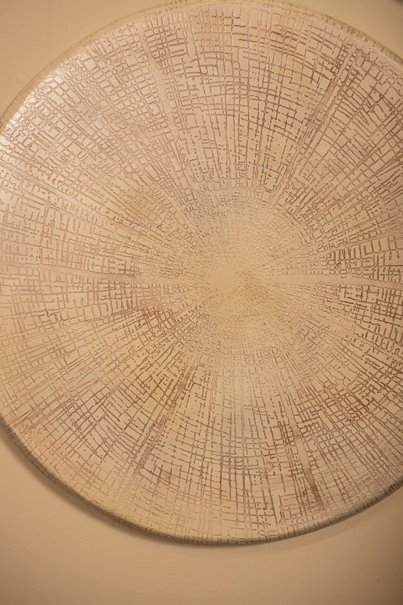 Rond Wandpaneel Raizo Aluminium Beige Large PTMD