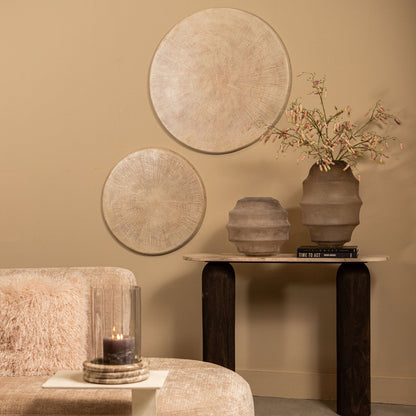 Rond Wandpaneel Raizo Aluminium Beige Small PTMD