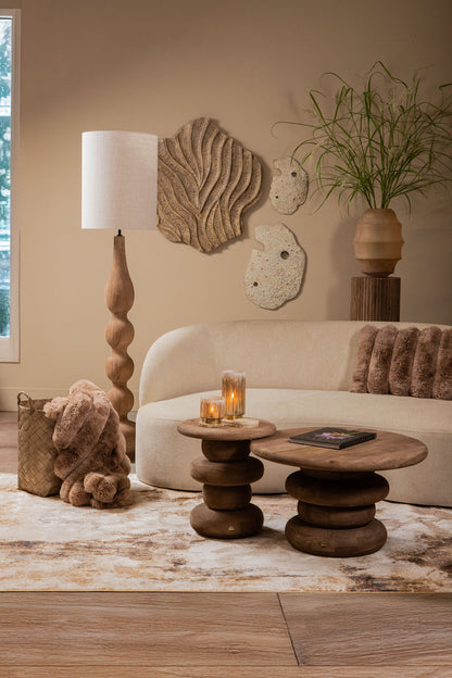 Vloerlamp Altus Naturel Mango Hout Smooth Rond PTMD
