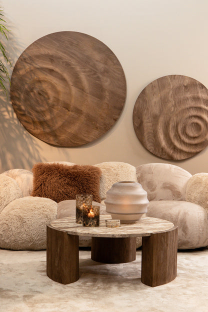 Rond Wandpaneel Mattin Mangohout Naturel Large PTMD