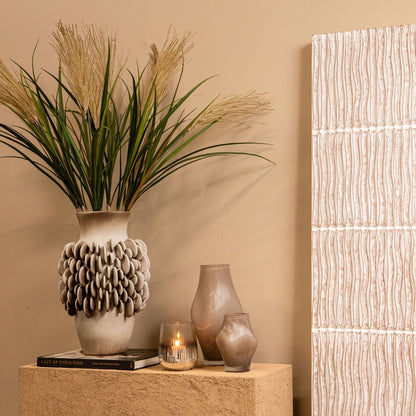 Wina Beige Ceramic Vase With Round Scales High L PTMD
