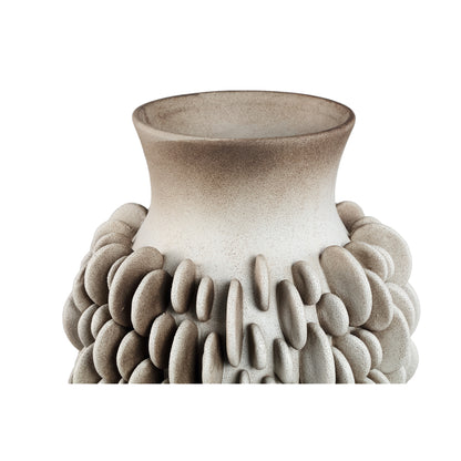 Wina Beige Ceramic Vase With Round Scales High L PTMD